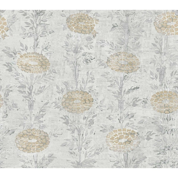 York Wallcoverings French Marigold Gold  and White Wallpaper Sample - AF6516SAM