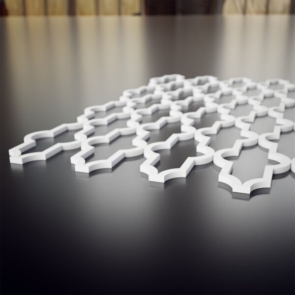 Ekena Millwork Medium Casablanca Decorative Fretwork Wall Panels in Architectural PVC, 15 3/8"W x 15 3/8"H x 3/8"T - WALP16X16CSB
