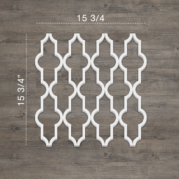 Ekena Millwork Medium Casablanca Decorative Fretwork Wall Panels in Architectural PVC, 15 3/8"W x 15 3/8"H x 3/8"T - WALP16X16CSB