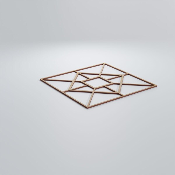 Ekena Millwork Large Jamestown Decorative Fretwork Wood Wall Panels, Hickory, 23 3/8"W x 23 3/8"H x 3/8"T - WALW24X24X0375JTNHI