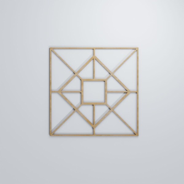 Ekena Millwork Large Jamestown Decorative Fretwork Wood Wall Panels, Hickory, 23 3/8"W x 23 3/8"H x 3/8"T - WALW24X24X0375JTNHI