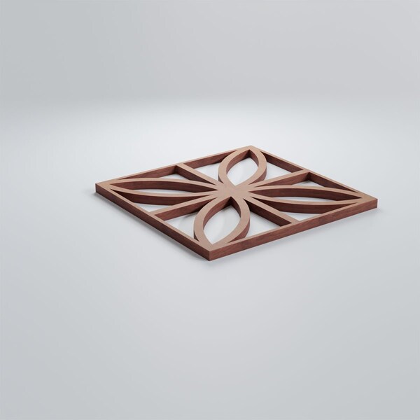 Ekena Millwork Extra Small Swansea Decorative Fretwork Wood Wall Panels, Wood, 7 3/8"W x 7 3/8"H x 3/8"T - WALW08X08X0375SWNMF