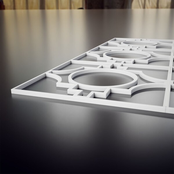 Ekena Millwork Small Gypsum Decorative Fretwork Wall Panels in Architectural Grade PVC, 11 3/8"W x 11 3/8"H x 3/8"T - WALP12X12GYP