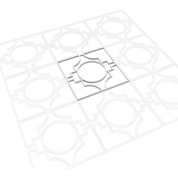 Ekena Millwork Small Gypsum Decorative Fretwork Wall Panels in Architectural Grade PVC, 11 3/8"W x 11 3/8"H x 3/8"T - WALP12X12GYP