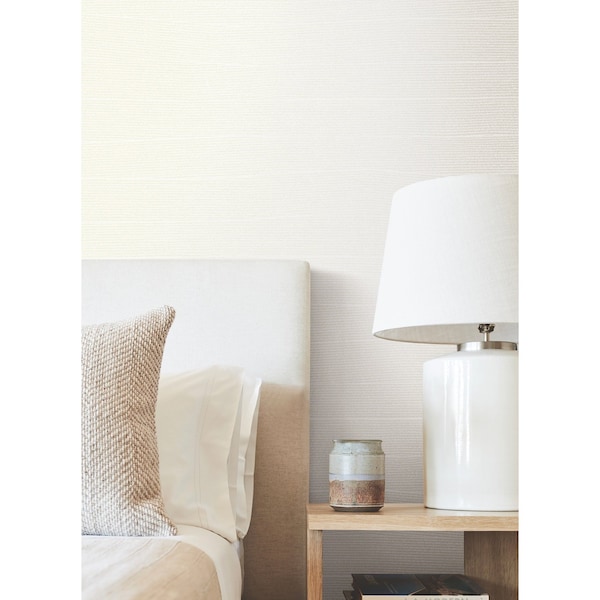 York Wallcoverings Natural Grid White Pearl Wallpaper - OI0697