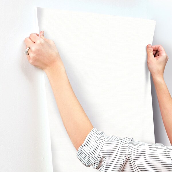 York Wallcoverings Natural Grid White Pearl Wallpaper - OI0697