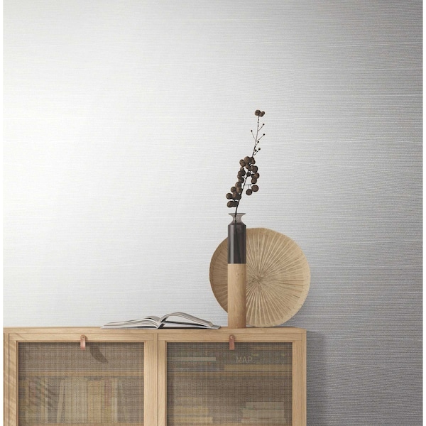 York Wallcoverings Natural Grid White Pearl Wallpaper - OI0697