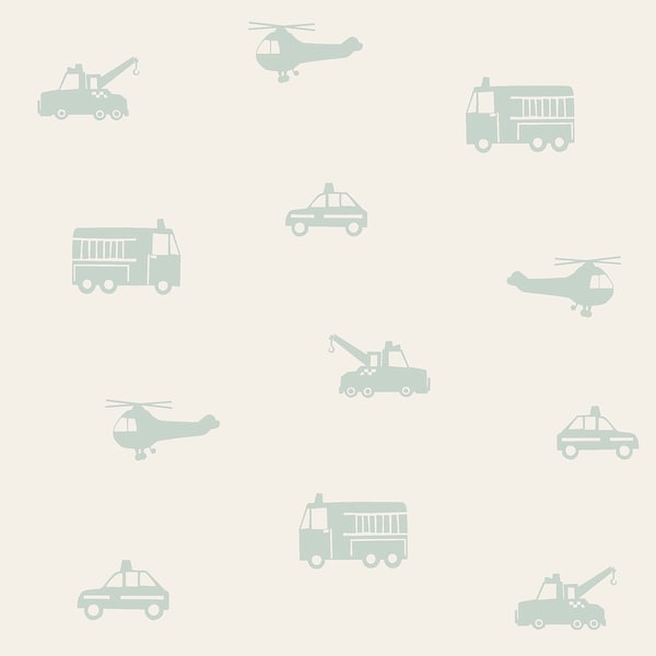 Manhattan Comfort Hayes Briony Sage Vehicles 33 ft L X 209 in W Wallpaper - BR4060-128856