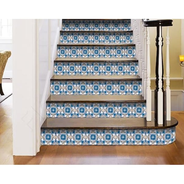 Homeroots 5 x 5 in. Teal Taupe Sia Removable Peel & Stick Tiles - 400226