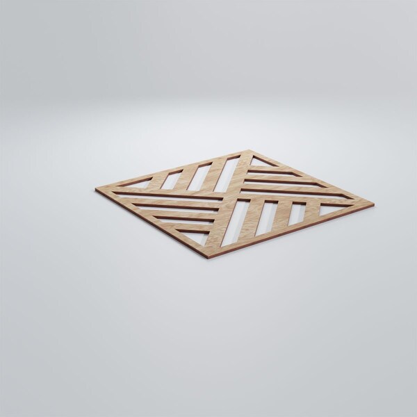 Ekena Millwork Large Allen Decorative Fretwork Wood Wall Panels, Red Oak, 23 3/8"W x 23 3/8"H x 3/8"T - WALW24X24X0375ALLRO