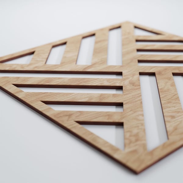 Ekena Millwork Large Allen Decorative Fretwork Wood Wall Panels, Red Oak, 23 3/8"W x 23 3/8"H x 3/8"T - WALW24X24X0375ALLRO