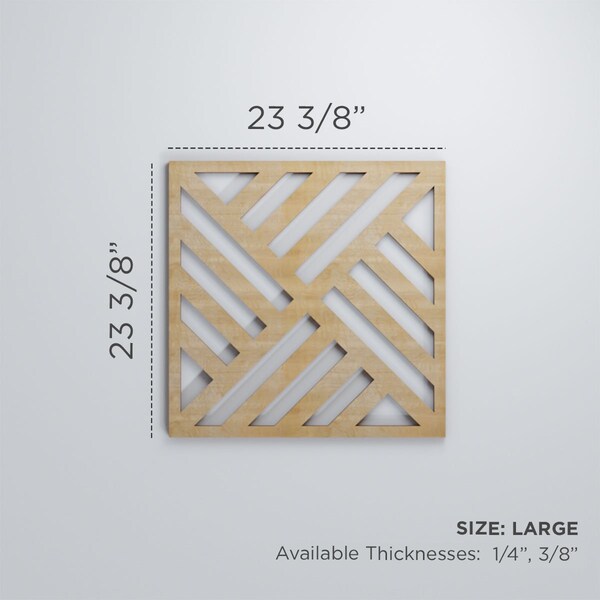 Ekena Millwork Large Allen Decorative Fretwork Wood Wall Panels, Red Oak, 23 3/8"W x 23 3/8"H x 3/8"T - WALW24X24X0375ALLRO