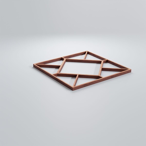 Ekena Millwork Extra Small Hudson Decorative Fretwork Wood Wall Panels, Cherry, 7 3/8"W x 7 3/8"H x 3/8"T - WALW08X08X0375HSNCH