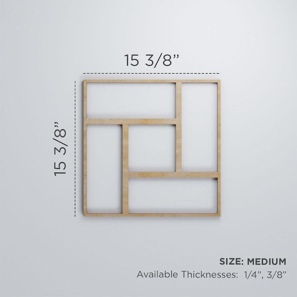 Ekena Millwork Medium Sheffield Decorative Fretwork Wood Wall Panels, Hickory, 15 3/8"W x 15 3/8"H x 3/8"T - WALW16X16X0375SHFHI