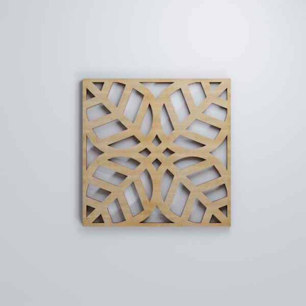 Ekena Millwork Extra Small Garland Decorative Fretwork Wood Wall Panels, Hickory, 7 3/8"W x 7 3/8"H x 3/8"T - WALW08X08X0375GRDHI