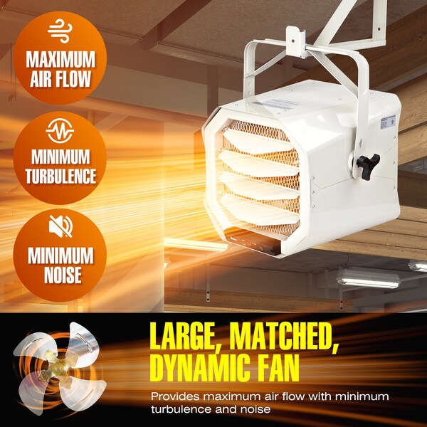 Dr Infrared Heater Hardwired 10000-Watt 240-Volt Garage Heater Wall/Ceiling Mounted with Remote Controlled Thermostat - DR-910F