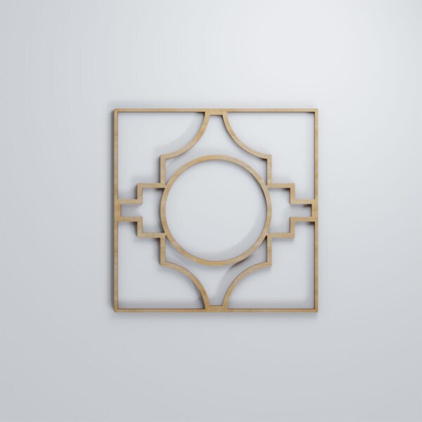Ekena Millwork Small Gypsum Decorative Fretwork Wood Wall Panels, Hickory, 11 3/8"W x 11 3/8"H x 3/8"T - WALW12X12X0375GYPHI