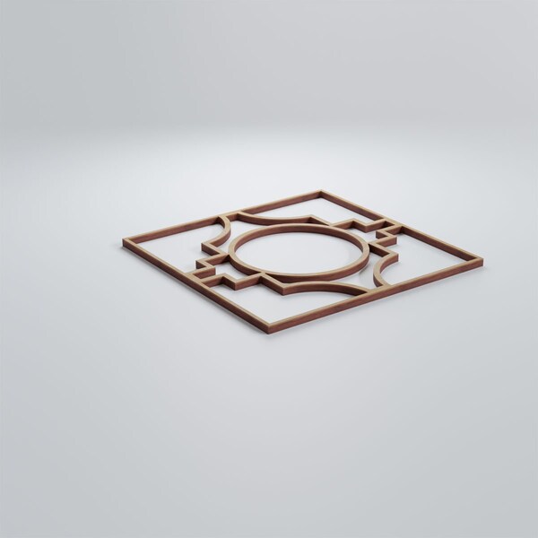 Ekena Millwork Small Gypsum Decorative Fretwork Wood Wall Panels, Hickory, 11 3/8"W x 11 3/8"H x 3/8"T - WALW12X12X0375GYPHI