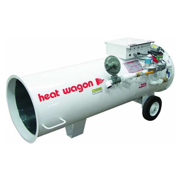 Heat Wagon Portable Gas Torpedo Heater, Vapor Propane, Liquid Propane, Natural Gas, Direct Spark, 73 in L - 950H