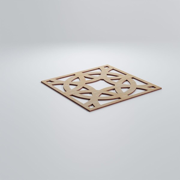Ekena Millwork Large Brownsville Decorative Fretwork Wood Wall Panels, Hickory, 23 3/8"W x 23 3/8"H x 3/8"T - WALW24X24X0375BNEHI