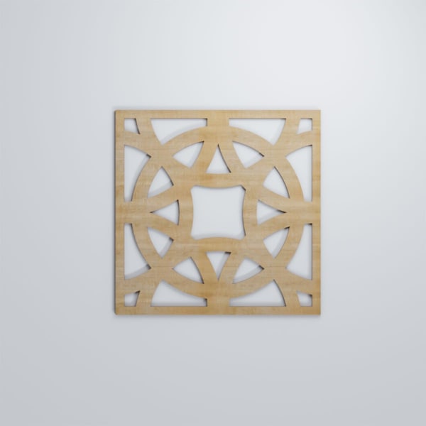 Ekena Millwork Large Brownsville Decorative Fretwork Wood Wall Panels, Hickory, 23 3/8"W x 23 3/8"H x 3/8"T - WALW24X24X0375BNEHI