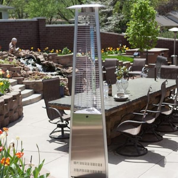Hiland Commercial Glass Tube Patio Heater in Stainless Steel - HLDS01-CGTSS