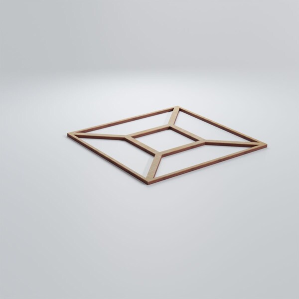 Ekena Millwork Medium Marion Decorative Fretwork Wood Wall Panels, Hickory, 15 3/8"W x 15 3/8"H x 3/8"T - WALW16X16X0375MARHI