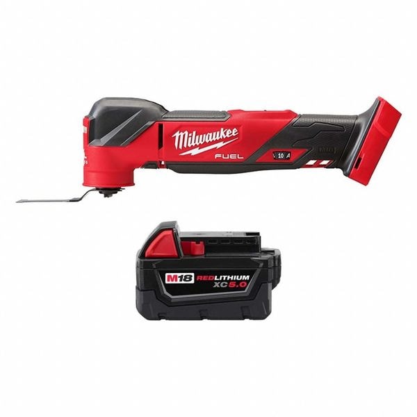Milwaukee Tool Multi-Tool and Battery, Voltage 18V, Oscillation Angle 4.2 Degrees - 2836-20, 48-11-1850