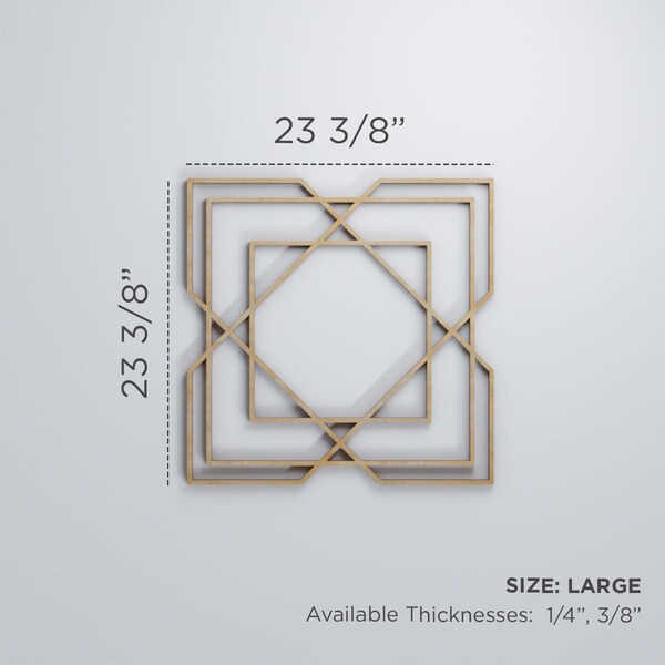 Ekena Millwork Large Lakewood Decorative Fretwork Wood Wall Panels, Hickory, 23 3/8"W x 23 3/8"H x 3/8"T - WALW24X24X0375LWDHI