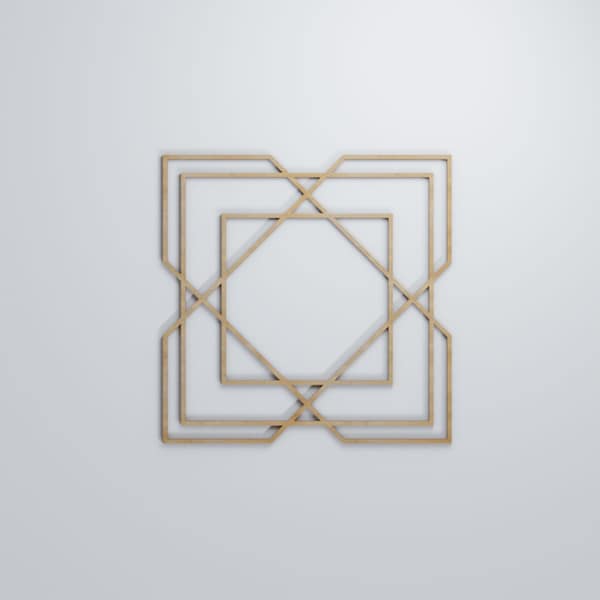 Ekena Millwork Large Lakewood Decorative Fretwork Wood Wall Panels, Hickory, 23 3/8"W x 23 3/8"H x 3/8"T - WALW24X24X0375LWDHI