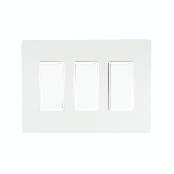 Eurofase On/Off Switch With White Screwless Plate And Box, 3 Swicthes - EFSSPW3