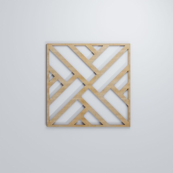 Ekena Millwork Medium Killeen Decorative Fretwork Wood Wall Panels, Hickory, 15 3/8"W x 15 3/8"H x 3/8"T - WALW16X16X0375KLNHI
