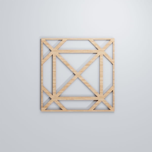 Ekena Millwork Medium Buxton Decorative Fretwork Wood Wall Panels, Alder, 15 3/8"W x 15 3/8"H x 3/8"T - WALW16X16X0375BUXAL