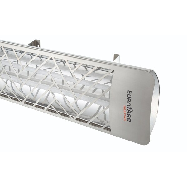 Eurofase SS 39in Dual Element 4000W 240V Heater, Stainless Steel, Chevron Decor Plate - EF40240S1