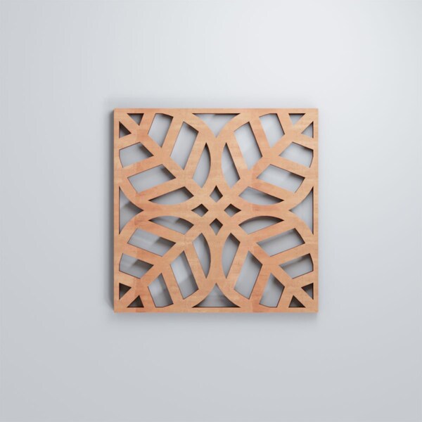 Ekena Millwork Extra Small Garland Decorative Fretwork Wood Wall Panels, Cherry, 7 3/8"W x 7 3/8"H x 3/8"T - WALW08X08X0375GRDCH