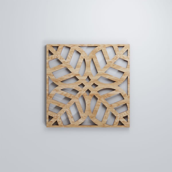 Ekena Millwork Extra Small Garland Decorative Fretwork Wood Wall Panels, Red Oak, 7 3/8"W x 7 3/8"H x 3/8"T - WALW08X08X0375GRDRO