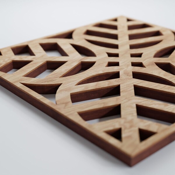 Ekena Millwork Extra Small Garland Decorative Fretwork Wood Wall Panels, Red Oak, 7 3/8"W x 7 3/8"H x 3/8"T - WALW08X08X0375GRDRO