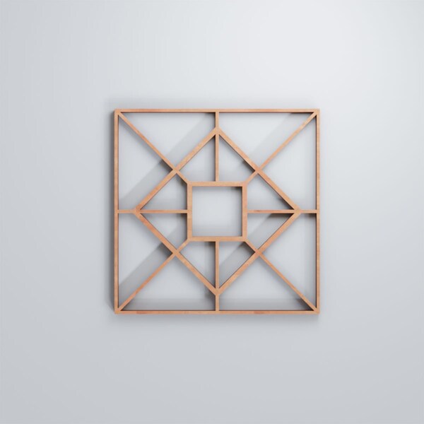 Ekena Millwork Extra Small Jamestown Decorative Fretwork Wood Wall Panels, Cherry, 7 3/8"W x 7 3/8"H x 3/8"T - WALW08X08X0375JTNCH