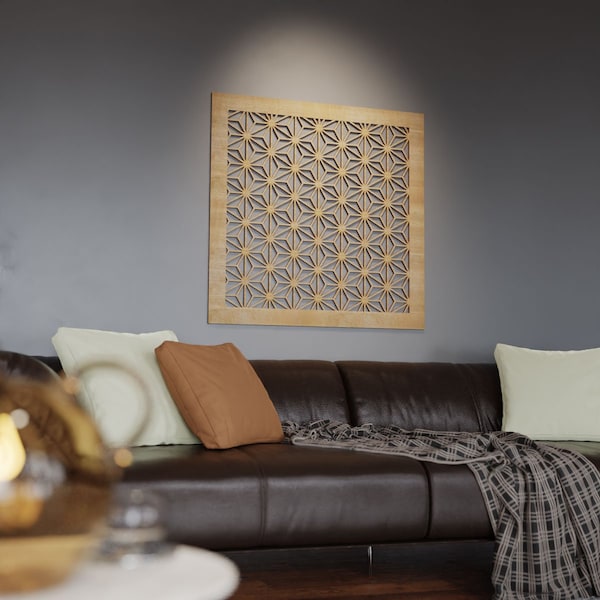 Ekena Millwork Extra Small Hampton Decorative Fretwork Wood Wall Panels, Hickory, 7 3/8"W x 8 1/2"H x 3/8"T - WALW08X08X0375HMPHI