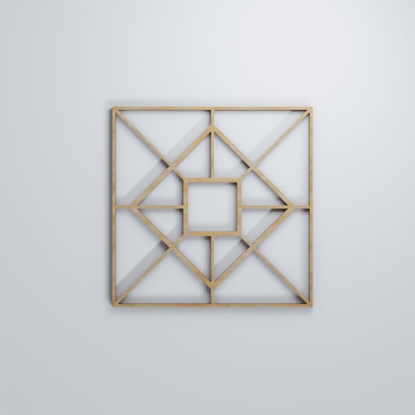 Ekena Millwork Small Jamestown Decorative Fretwork Wood Wall Panels, Hickory, 11 3/8"W x 11 3/8"H x 3/8"T - WALW12X12X0375JTNHI