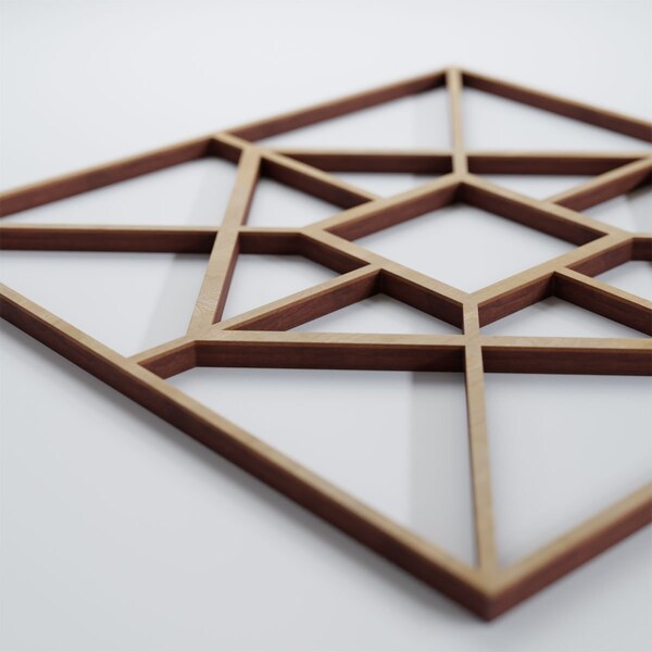 Ekena Millwork Small Jamestown Decorative Fretwork Wood Wall Panels, Hickory, 11 3/8"W x 11 3/8"H x 3/8"T - WALW12X12X0375JTNHI
