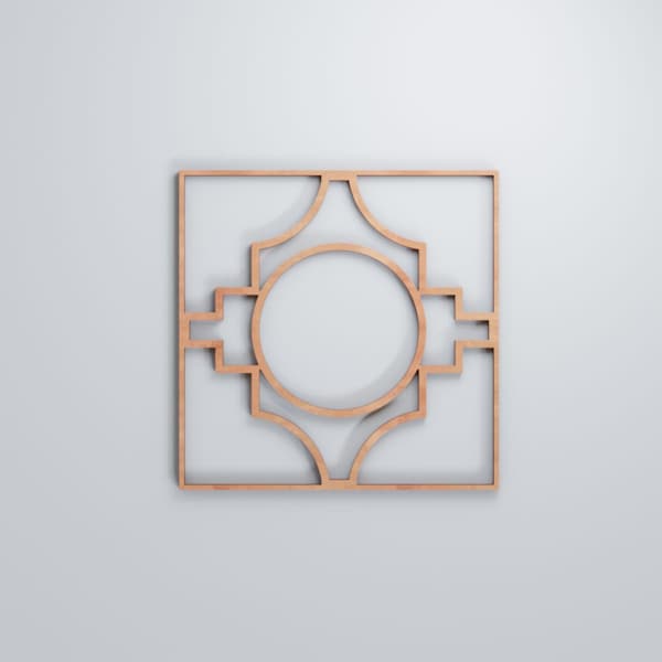 Ekena Millwork Small Gypsum Decorative Fretwork Wood Wall Panels, Cherry, 11 3/8"W x 11 3/8"H x 3/8"T - WALW12X12X0375GYPCH