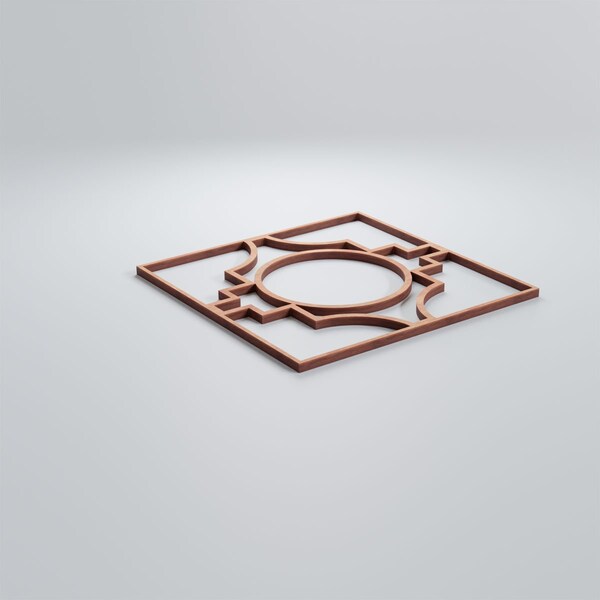 Ekena Millwork Small Gypsum Decorative Fretwork Wood Wall Panels, Cherry, 11 3/8"W x 11 3/8"H x 3/8"T - WALW12X12X0375GYPCH