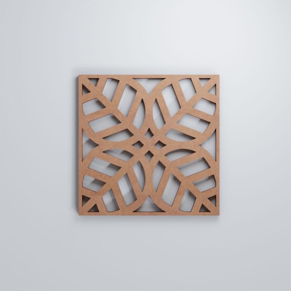 Ekena Millwork Extra Small Garland Decorative Fretwork Wood Wall Panels, Wood, 7 3/8"W x 7 3/8"H x 3/8"T - WALW08X08X0375GRDMF