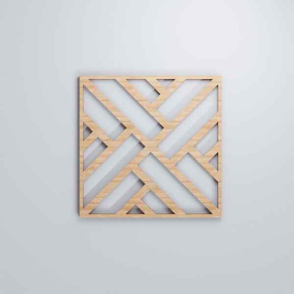 Ekena Millwork Small Killeen Decorative Fretwork Wood Wall Panels, Alder, 11 3/8"W x 11 3/8"H x 3/8"T - WALW12X12X0375KLNAL