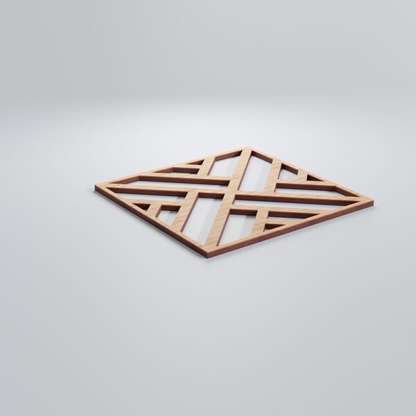 Ekena Millwork Small Killeen Decorative Fretwork Wood Wall Panels, Alder, 11 3/8"W x 11 3/8"H x 3/8"T - WALW12X12X0375KLNAL