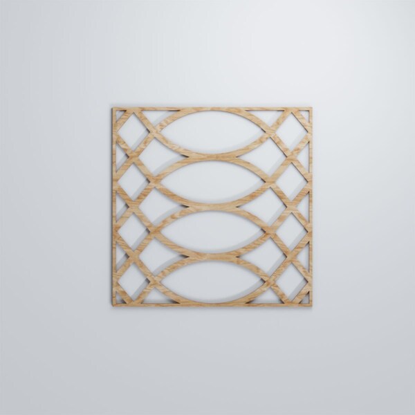Ekena Millwork Large Montrose Decorative Fretwork Wood Wall Panels, Red Oak, 23 3/8"W x 23 3/8"H x 3/8"T - WALW24X24X0375MNTRO