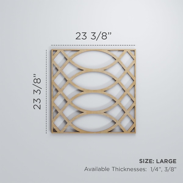 Ekena Millwork Large Montrose Decorative Fretwork Wood Wall Panels, Red Oak, 23 3/8"W x 23 3/8"H x 3/8"T - WALW24X24X0375MNTRO