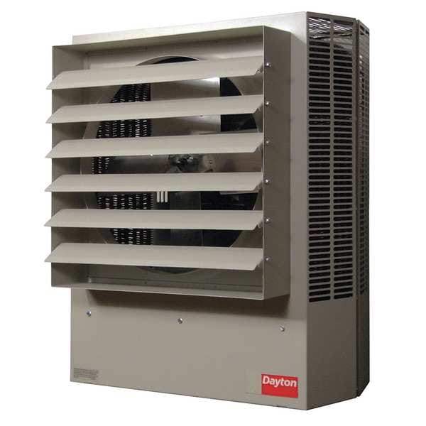 Dayton Fan Forced Electric Unit Heater, Wall & Ceiling, 3 Phase, 480VAC, 60kW, 35-1/2 in H, 30 1/2 in W - 4TDH7