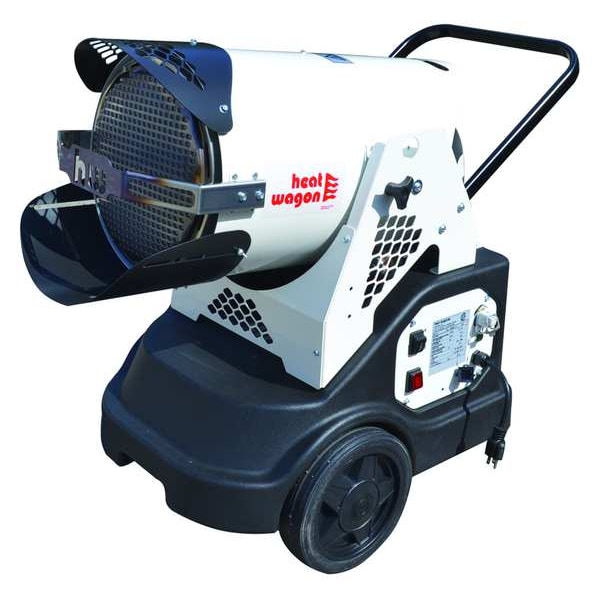 Heat Wagon Portable Oil and Kerosene Torpedo Heater, 115,000 BtuH, #1 Diesel, #2 Diesel, 2,875 sq ft Heat Area - HRF115